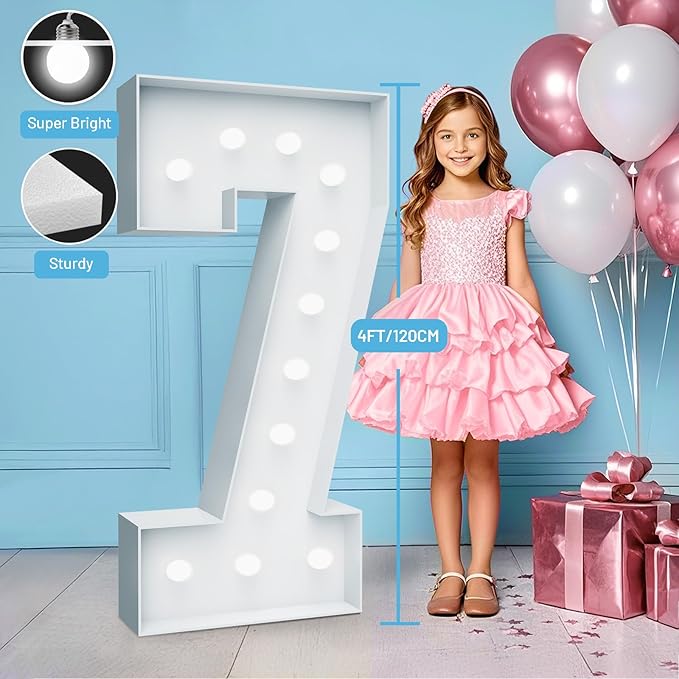 4FT Marquee Light Up Numbers - Image 3