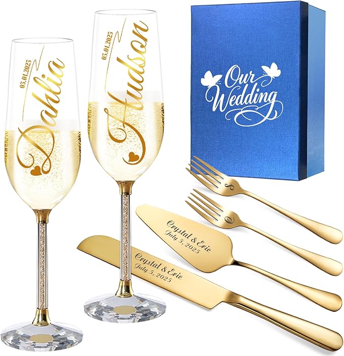 HJX Personalized Wedding Cake Knife and Server Set by Unknown