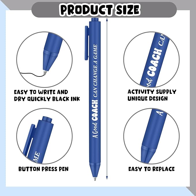 24 Pcs Coaches Appreciation Gifts Ballpoint Pen Sports Thank You Work Pen - Image 2