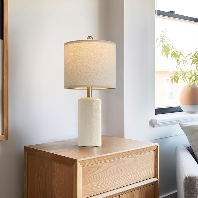 20.25" Small Single Table Lamp for Bedroom Modern Ceramic Nightstand Lamp - Image 8