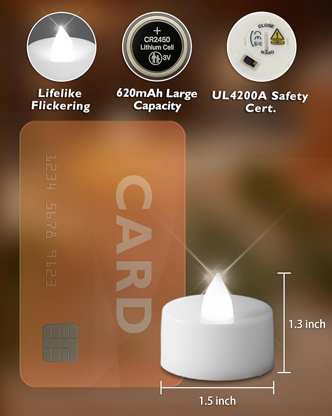Homemory 12pcs Flameless LED Tea Lights - Image 2