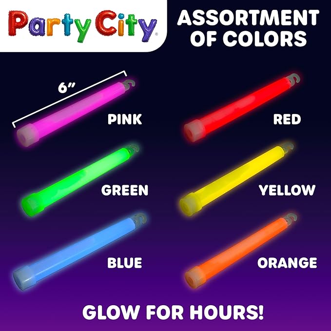 Party City Multicolor Glow Sticks Bulk Pack 6”- 12pk Glow in the Dark Sticks - Image 4