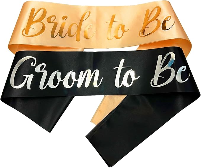Bride to Be Sash and Groom to Be Sash, Bachelorette Party Supplies Engagement - Image 5