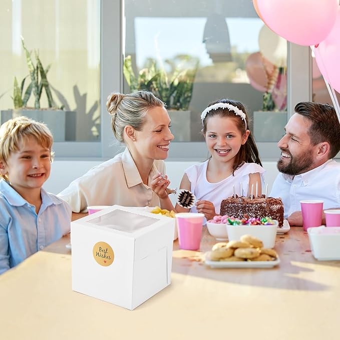 12Pcs 6x6x6 Inches Mini Cake Boxes, Small Cake Containers - Image 5
