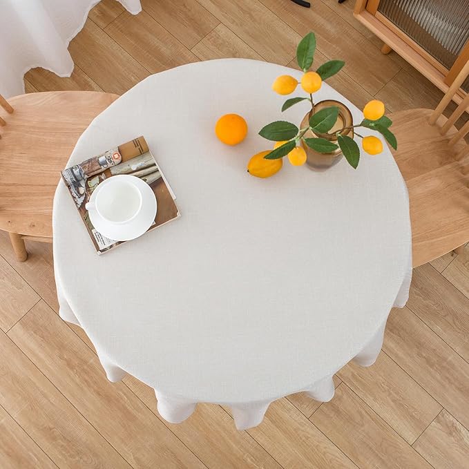 NLMUVW Linen Tablecloth for Round Table 48 Inch Linen Textured Table Cloth - Image 6