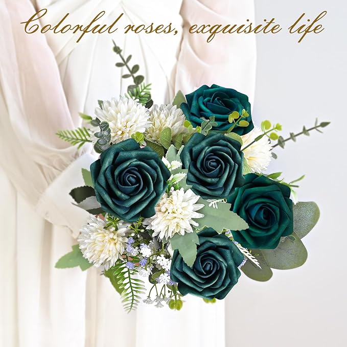 BLEUM CADE 16Pcs Artificial Flowers Fake Roses - Image 7