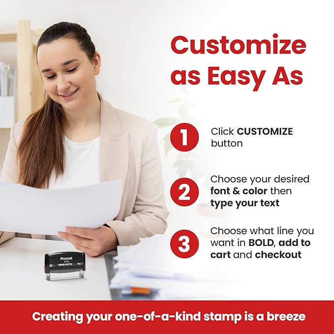 Promot Self Inking 1 Long Line Custom Stamp - Image 8