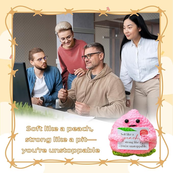Emotional Support Crochet Peach, Lovely Gift - Image 8