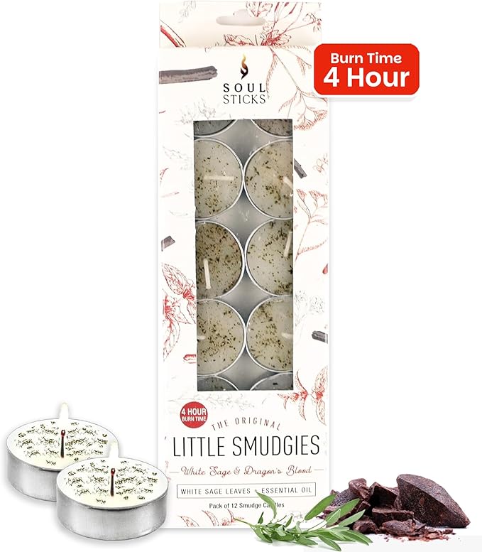 SOUL STICKS 12 Pack Little Smudgies Tealight Candles Smudge Candle - Image 8