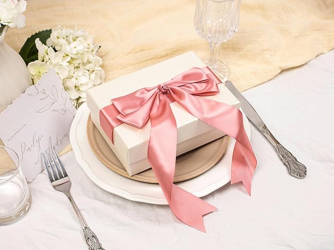 Rose Gold Satin Ribbon 1-1/2 inch X Continuous 100 Yards, Single Face Polyester - Image 5