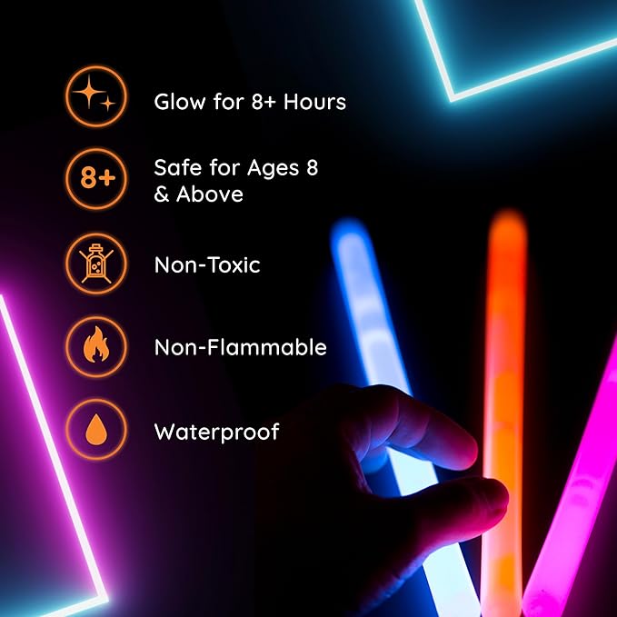 Glow Fever Bulk 50ct 4" Glow In The Dark Sticks, - Image 4