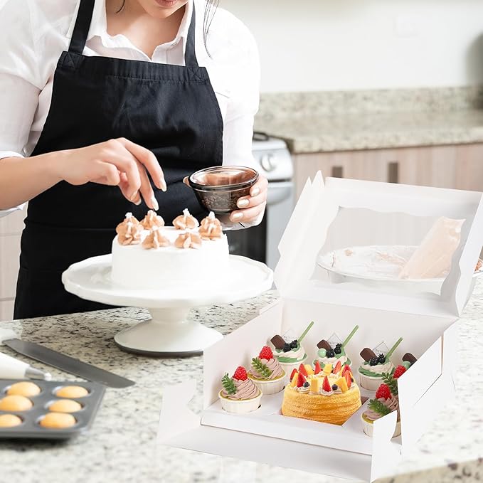 JCD 9 Holes Fit 8 Cupcakes and 1 Mini Cake Box Combo, 8 sets of Cake Boxes - Image 2