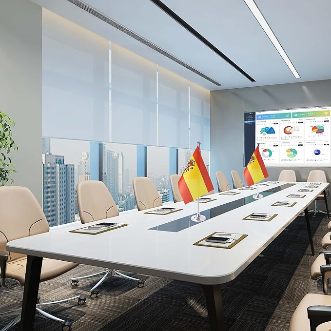 ZXvZYT 2 Pack Spain flag Spanish Table Flag Small Mini Spanish Desk Flags - Image 3