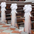 30 Set Wedding Pew Bows with Long Tulle Tails Wedding Aisle Decorations Church by Adodotoe