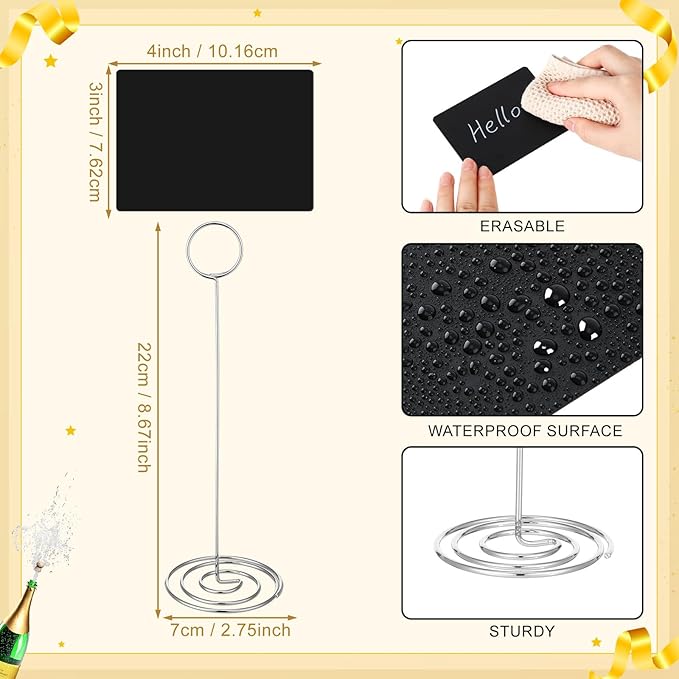 TecUnite 12 Pcs Mini Chalkboard Signs - Image 6