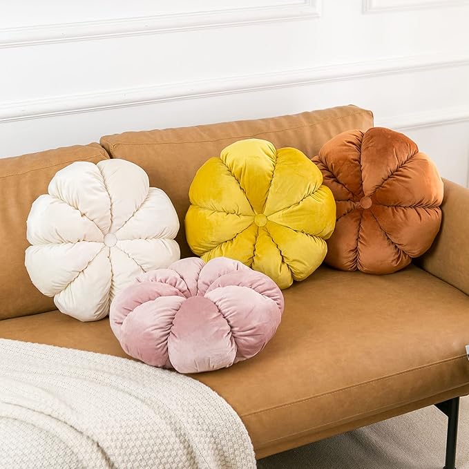 Flower Pillow Cushion Round Decorative Throw Pillow - Image 4