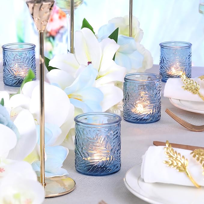 24 pcs Blue Votive Candle Holders, Tea Light Candle Holder - Image 5