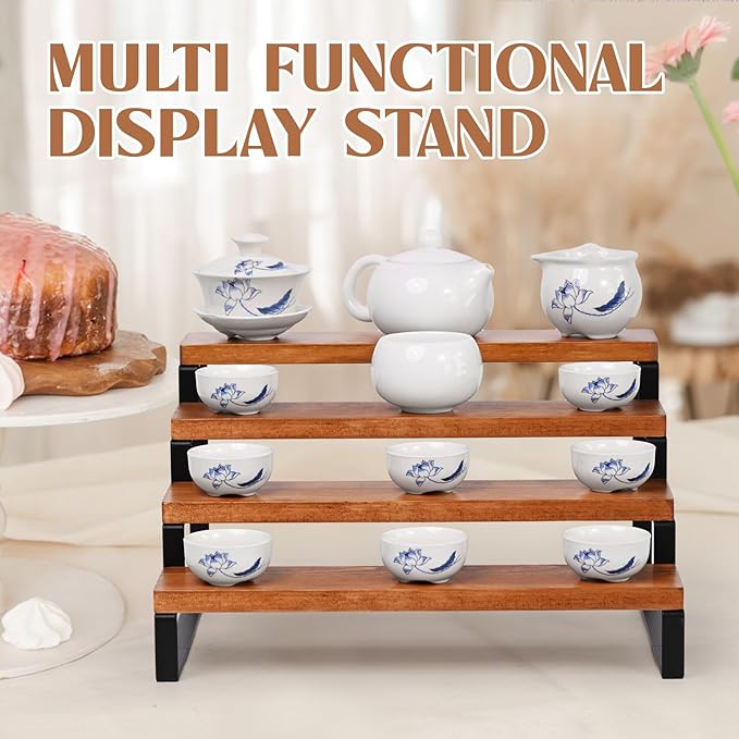 4 Tier Wooden Display Riser Stand Perfume Organizer - Image 4
