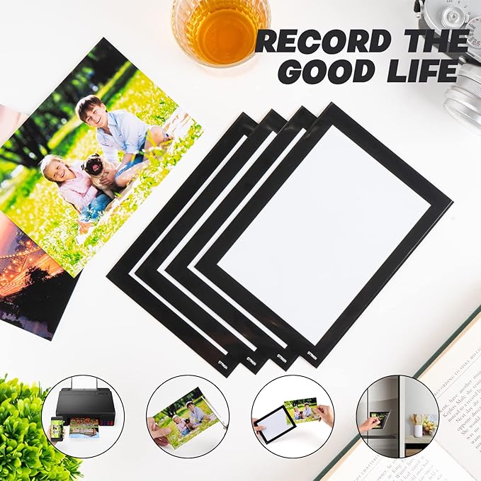 Magnetic Picture Frames with Black Border, Magnet Photo Frame Pockets/Postcard - Image 6
