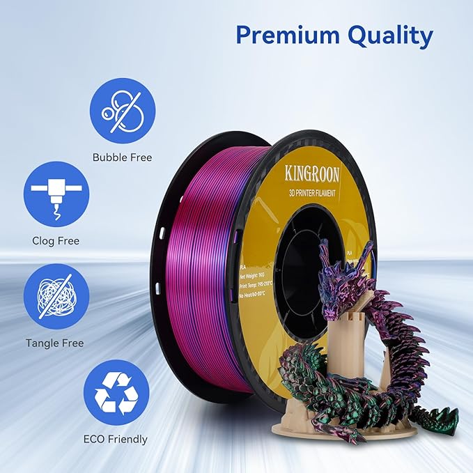 Kingroon 16KG PLA Filament Bundle+Triple Color Silk PLA Filament Bulk 3D - Image 4