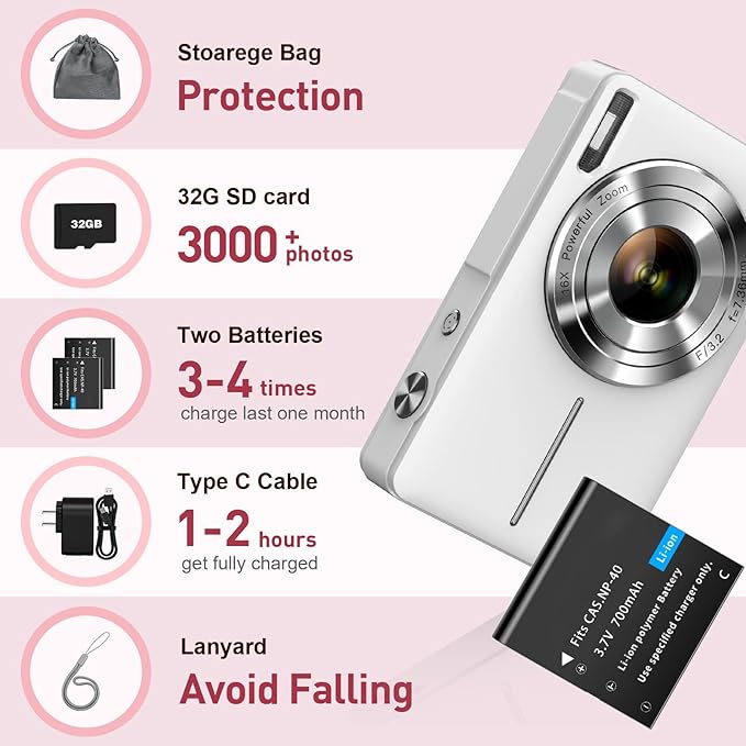 Digital Camera for Kids and Starters, FHD 1080P Point and Shoot Camera - Image 7