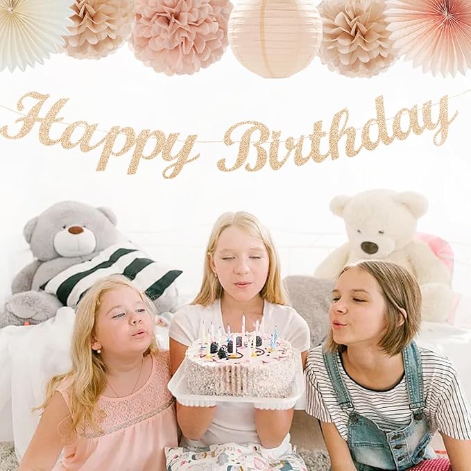 Champagne-Gold Beige 21st Happy-Birthday Party-Decorations - Image 7