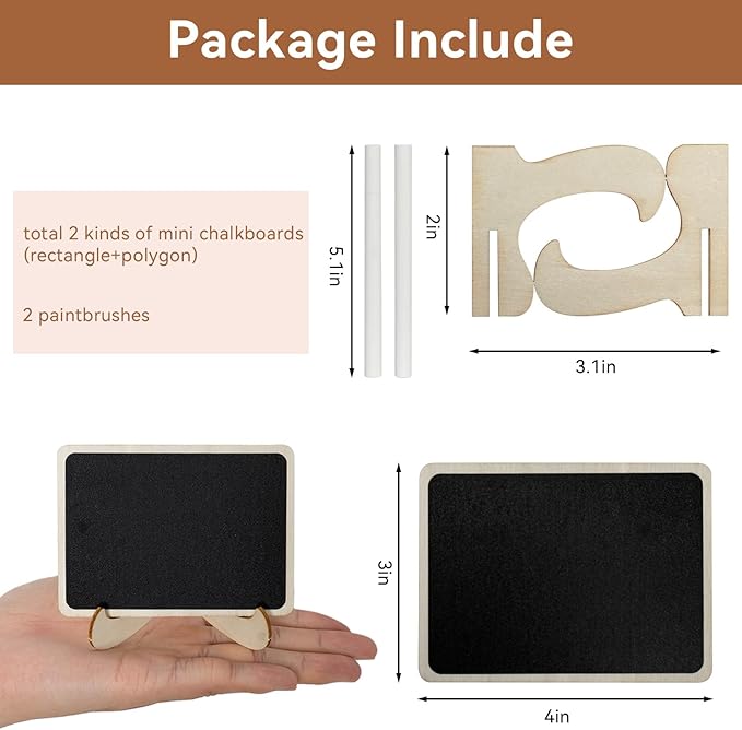 Mini Chalkboard Signs with Stands – Wooden Food Labels - Image 2