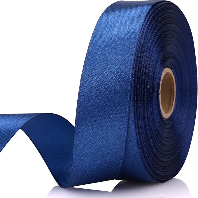 Deep Blue Ribbon 7/8 Inch 30 Yards Satin Craft Ribbon-Single Face Polyester by Unknown