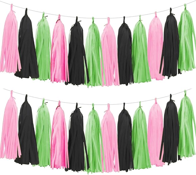 Tissue Paper Tassel Garland Banner, 15 Pack, Party Decorations by AimtoHome