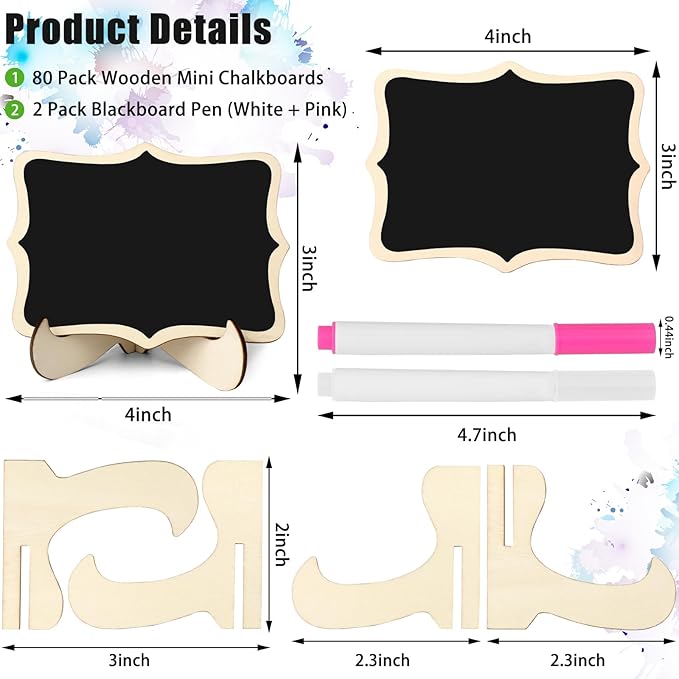 80 Pack Mini Chalkboard Signs - Image 2