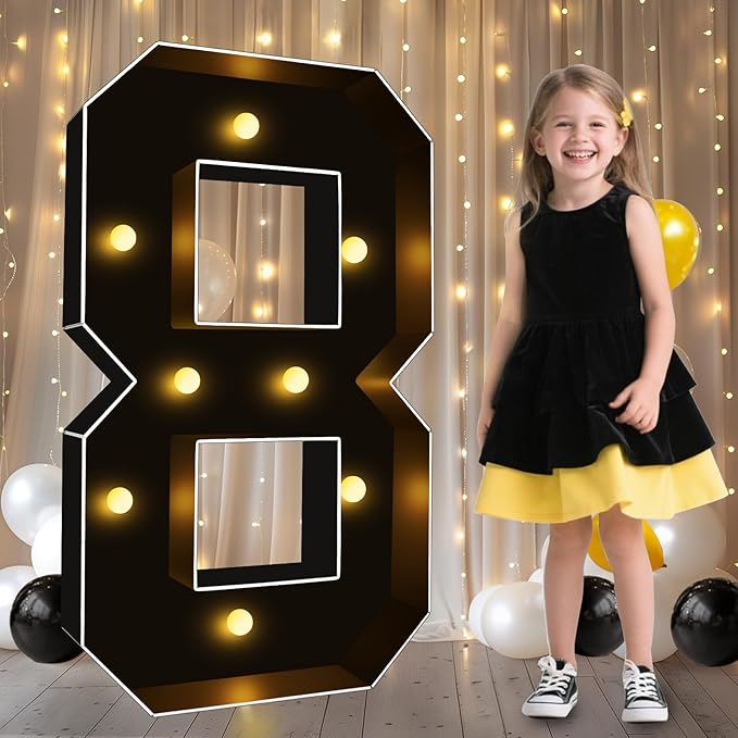 Pooqla 3FT Marquee Light Up Numbers, Giant Mosaic Light Up Numbers by Pooqla