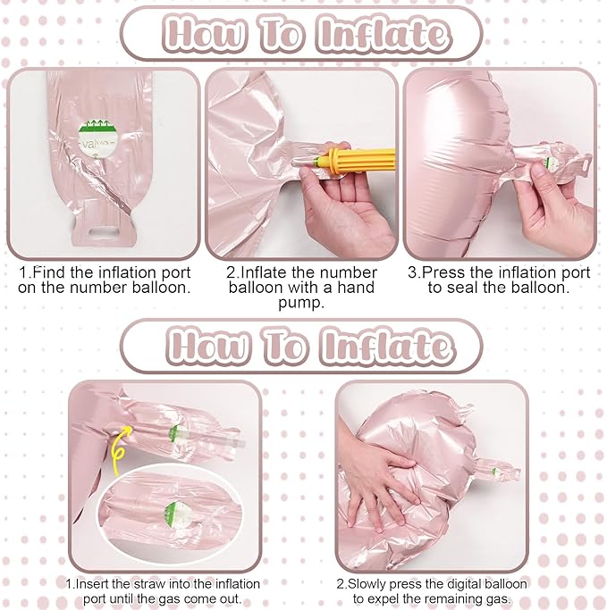 Light Pink Number Balloon 7, 40 Inch Large Self Inflating 7 Foil Number - Image 4