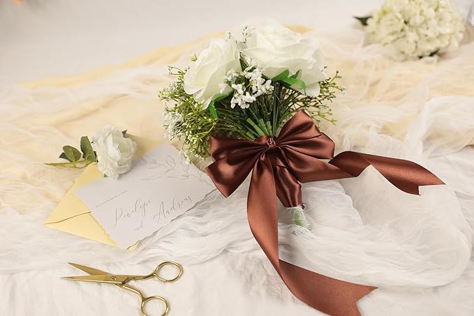 Coffee Brown Satin Ribbon 1-1/2 inch X Continuous 100 Yards, Single Face - Image 6