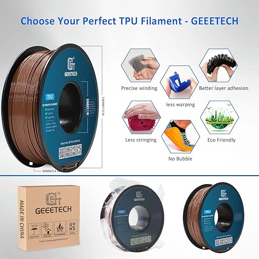 Geeetech TPU Filament 1.75mm, Shore 95A – Flexible 3D Printer Filament - Image 3