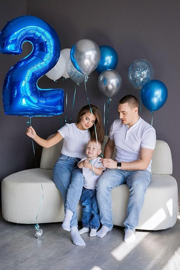 40 Inch Dark Blue Number 2 Balloon Dark Blue Foil Number Balloons 0-9 20 21st - Image 4