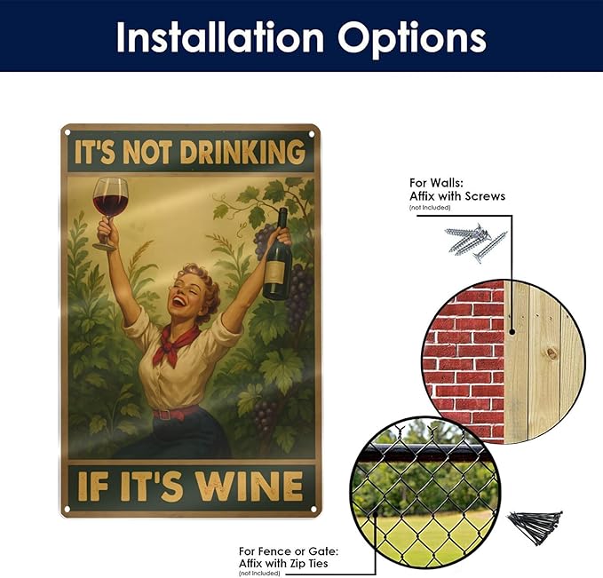 Funny Wine Aluminum Sign - Image 8