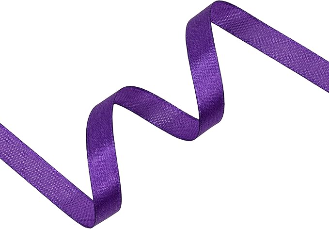Purple Satin Ribbon 3/8 inch X Continuous 50 Yards, Single Face Polyester - Image 2
