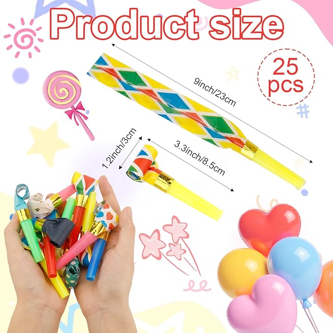 Party Blowers, Party Blowouts, Party Noise Makers Horns, Colorful Birthday - Image 3