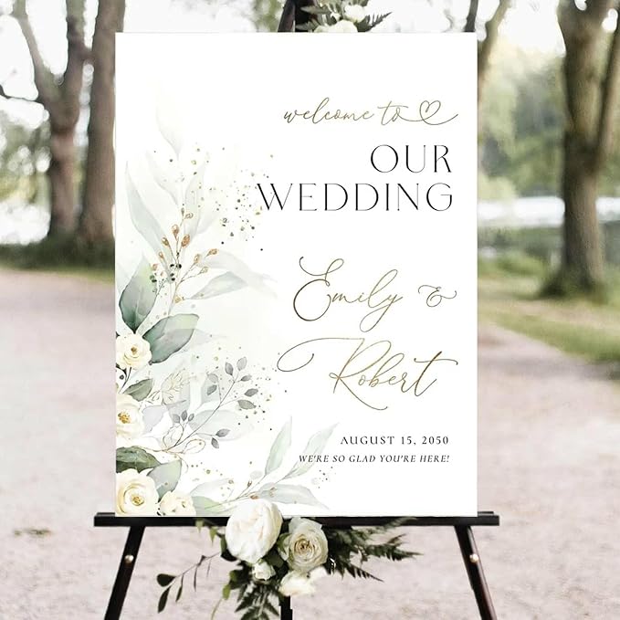 Greenery Wedding Welcome Sign, Eucalyptus Wedding Sign, Botanical Welcome - Image 2
