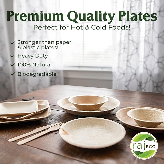 Raj Palm Leaf Plates Plates like Bamboo plates Disposable, Decorative - Image 4