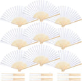 DomeStar 15 Pcs White Paper Fans Handheld – 8.3 Inch Foldable Hand Fan by DOMESTAR