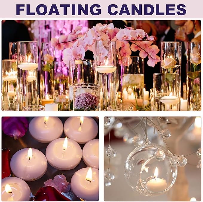 72 Floating Candles, Smoke-Free and odorless, Burning continuously - Image 7