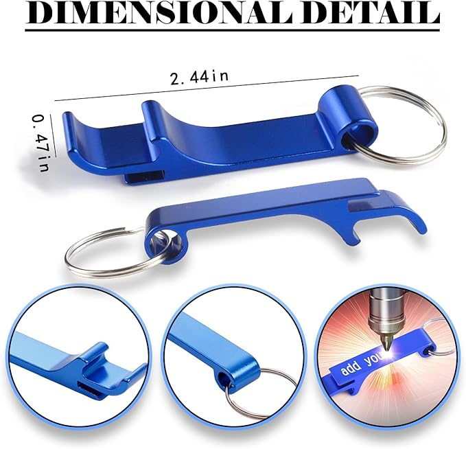 100pcs Personalized Bottle Opener Keychain Bulk Custom Engraved Text/Logo - Image 3