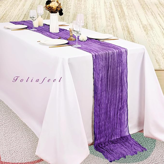 6 Pack Purple Cheesecloth Table Runner 10FT Boho Fabric Rustic Cheese Cloth - Image 4