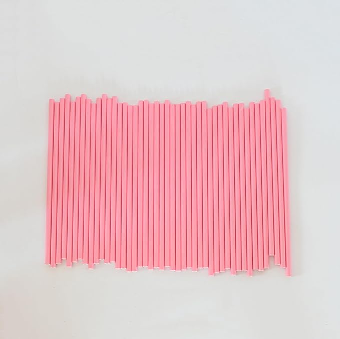GLUJASBIO Pink Paper Straws Drinking Disposable Pastel Straws Bulk Party - Image 4
