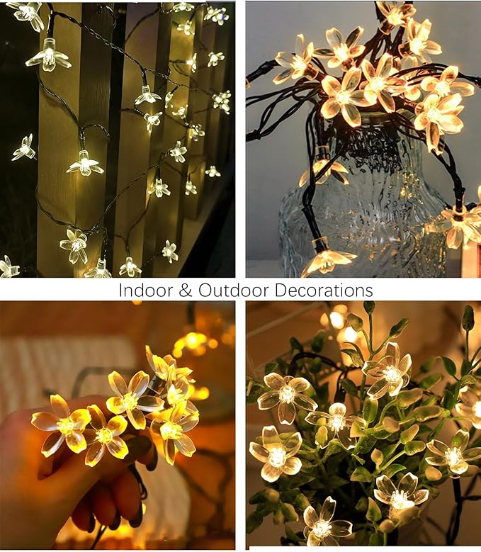 Cherry Blossom Fairy Flower String Lights Indoor Bedroom Decorations, 33ft 100 - Image 9