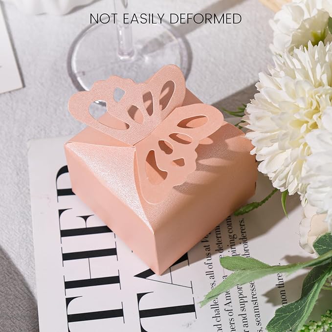 VGOODALL 50PCS Party Favor Boxes, 2.4" x 2.4" x 1.8" 3D Butterfly Candy Boxes - Image 4