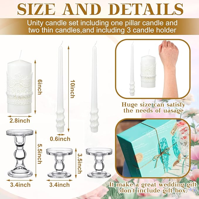 Irenare Unity Candles with Holder - Image 3