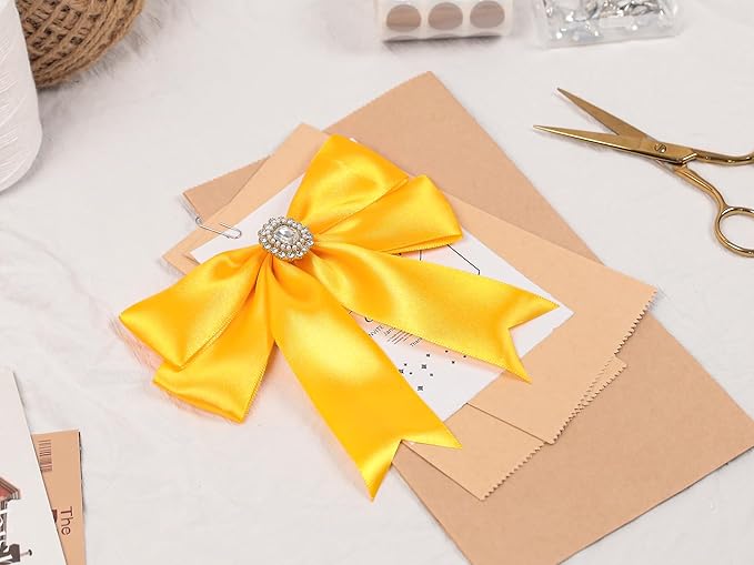Yellow Satin Ribbon 1-1/2 inch X Continuous 100 Yards, Single Face Polyester - Image 7