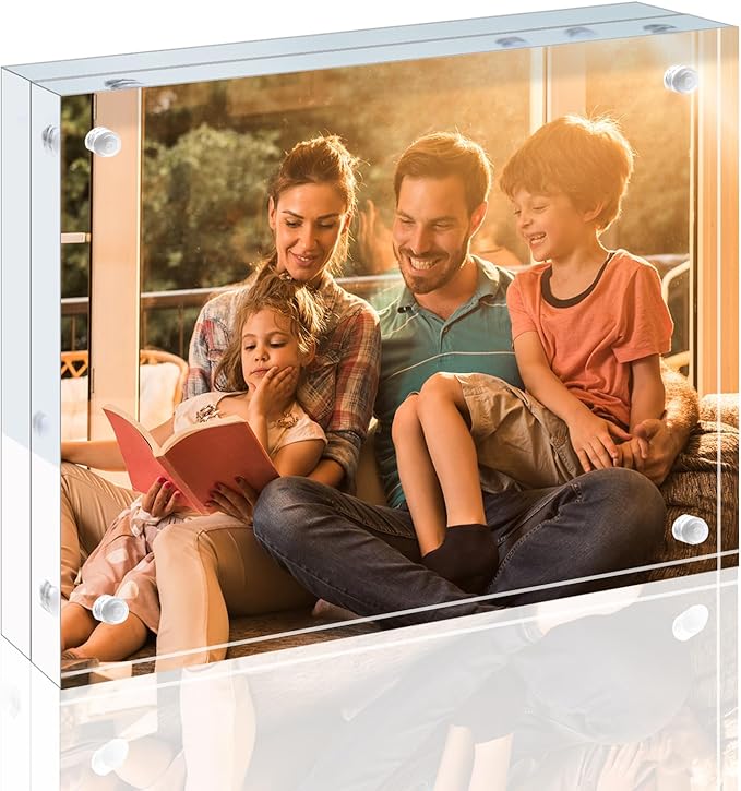 Egofine 3.5x5 Acrylic Frame, 20mm Thicker Frameless Clear Picture Frame by Egofine